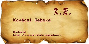 Kovácsi Rebeka névjegykártya